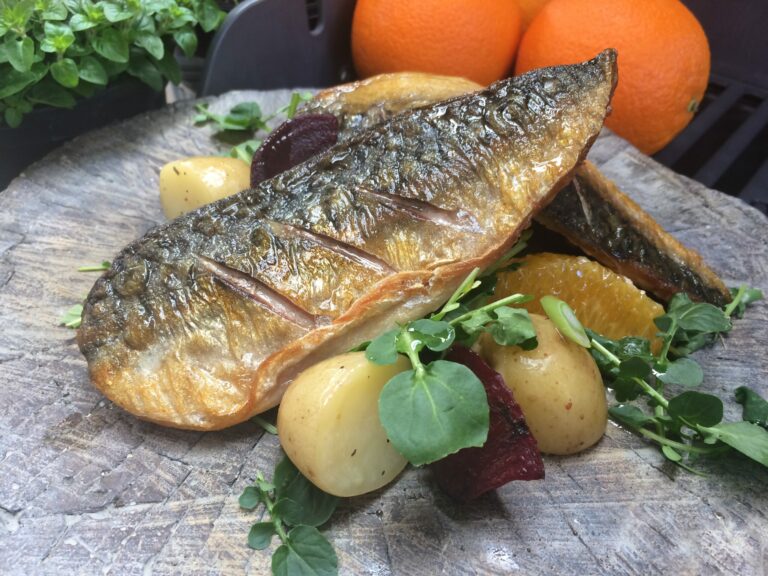 Mackerel with Potato, Beetroot & Orange Salad Recipe